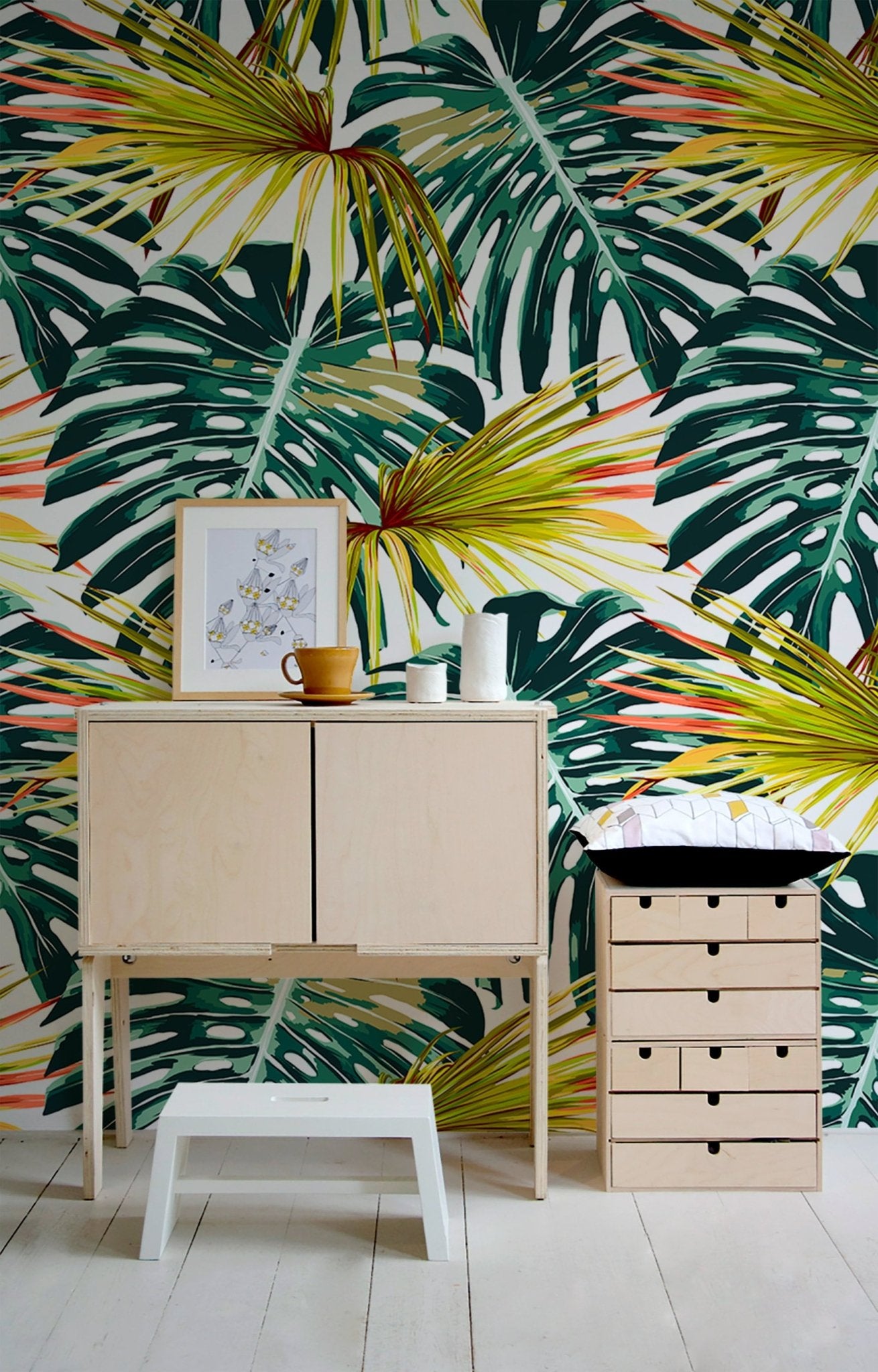 Tropical Monstera Delight Wallpaper - B117 - WallTrend