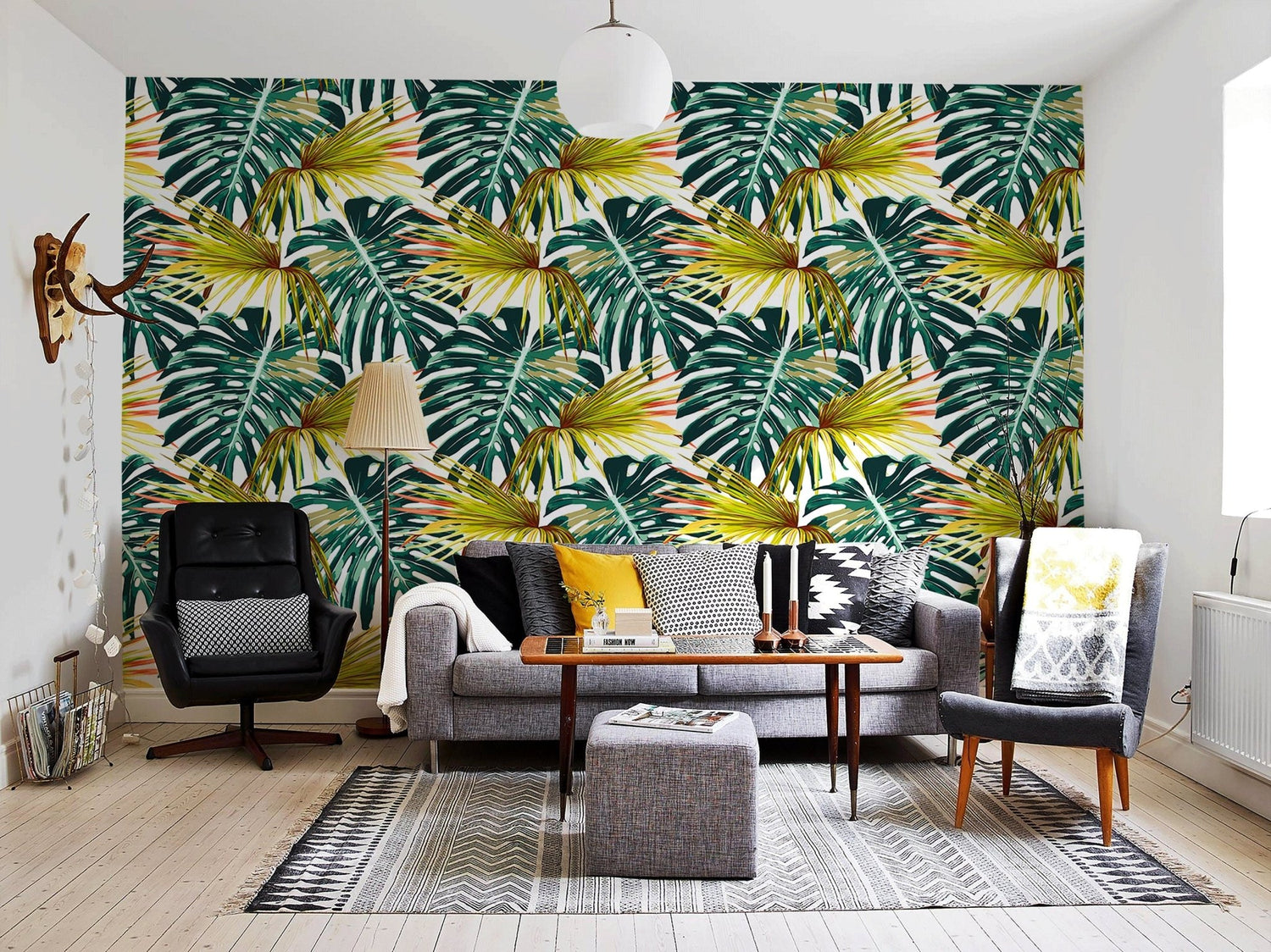 Tropical Monstera Delight Wallpaper - B117 - WallTrend