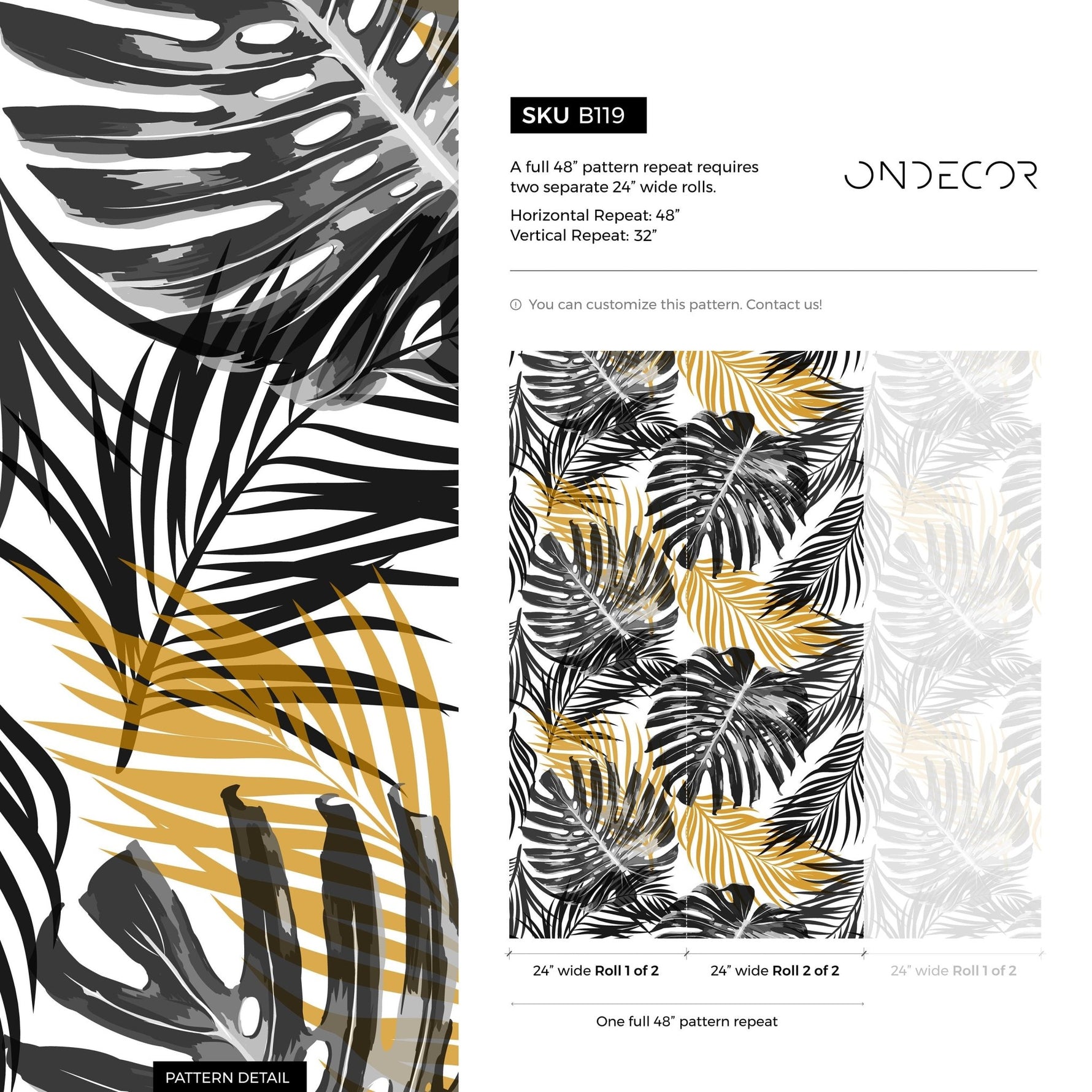 Tropical Monstera Delight Wallpaper - B119 - WallTrend