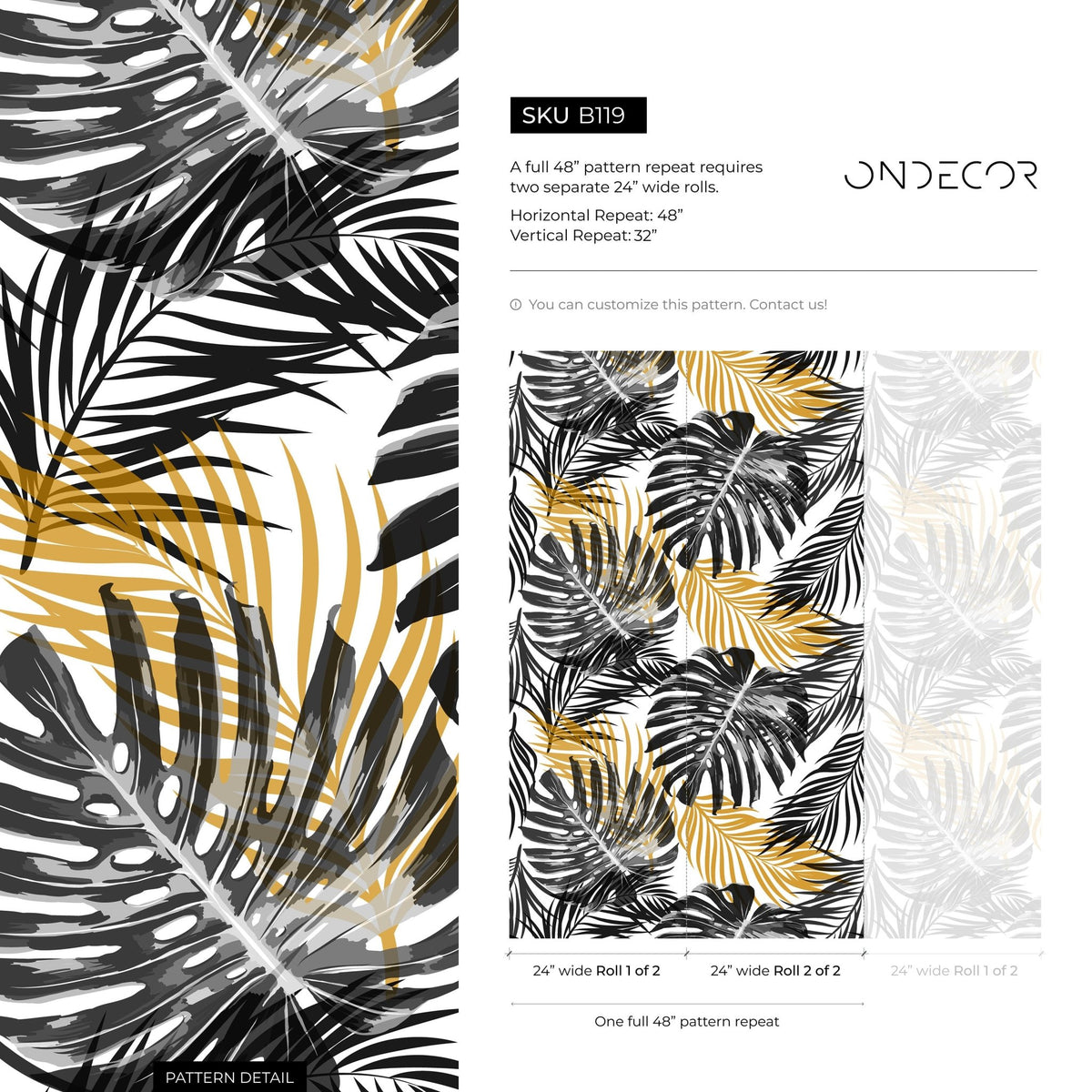 Tropical Monstera Delight Wallpaper - B119 - WallTrend