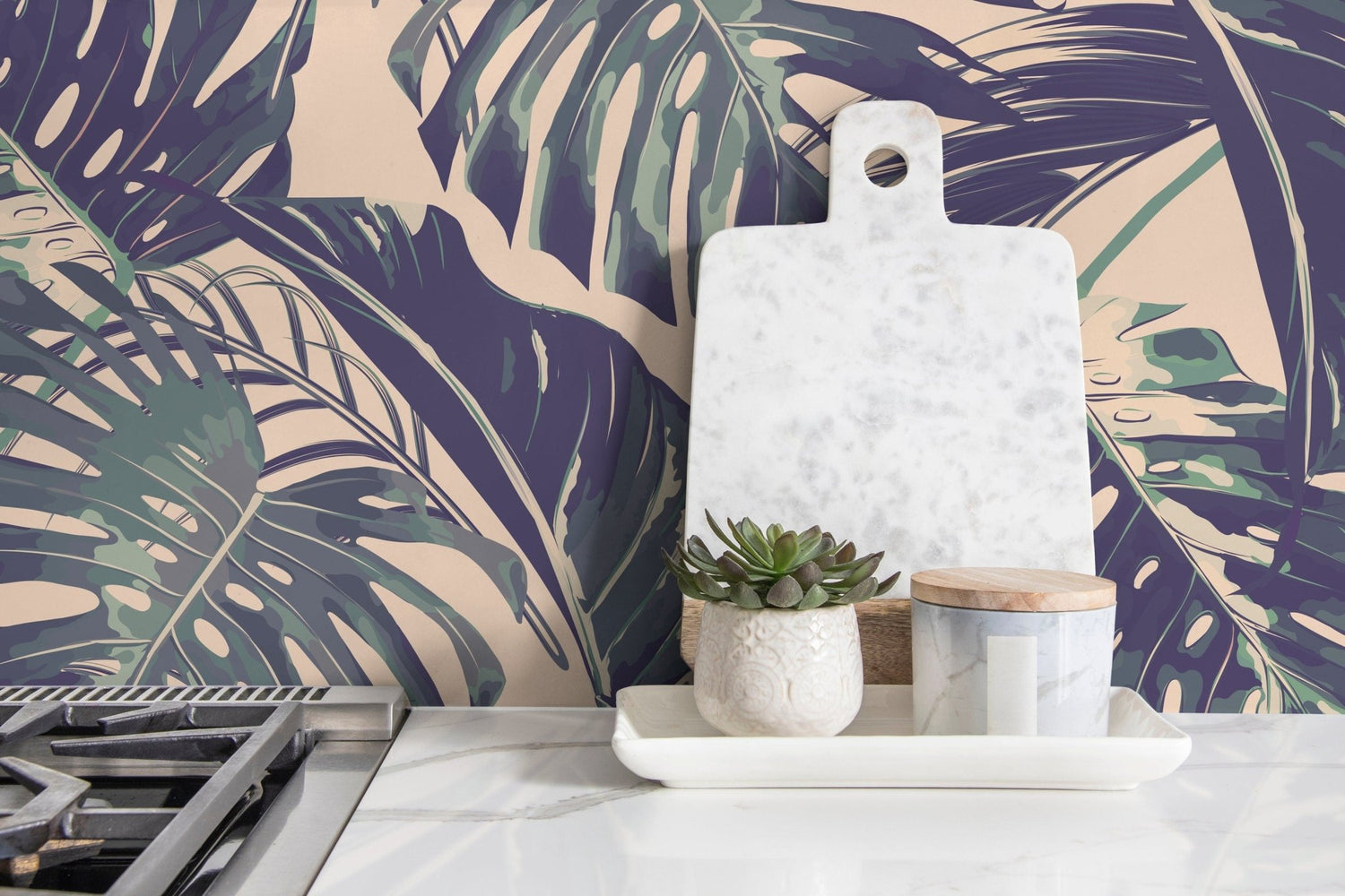 Tropical Monstera Delight Wallpaper - B127 - WallTrend