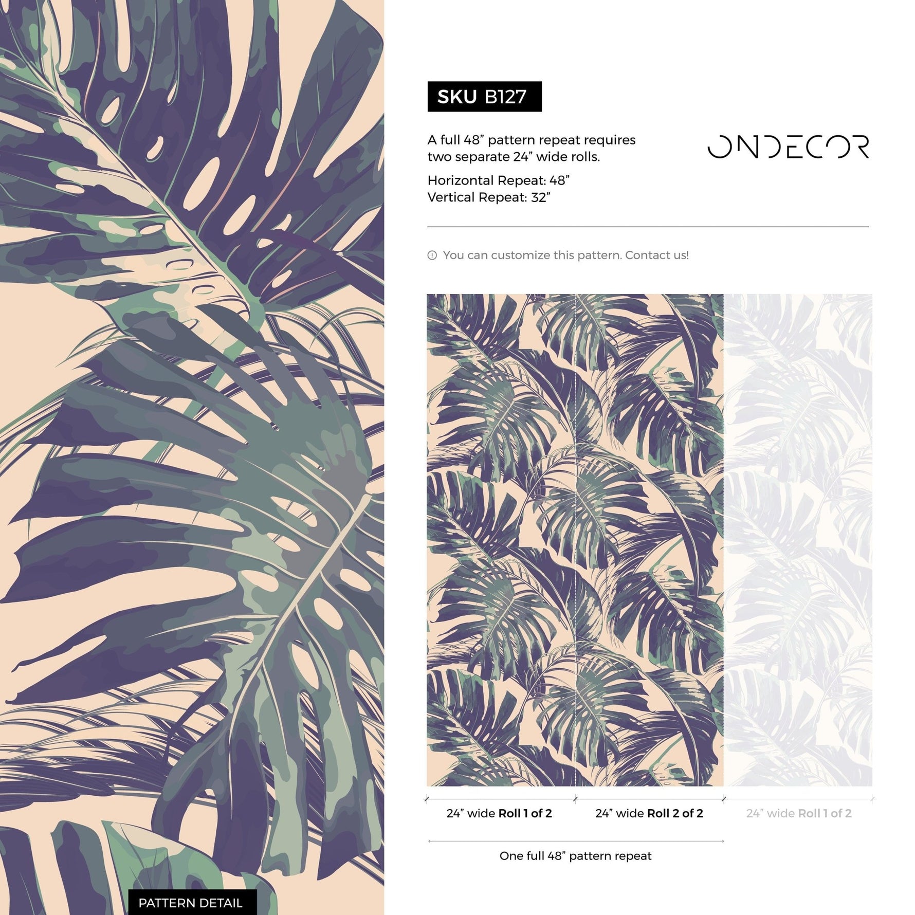 Tropical Monstera Delight Wallpaper - B127 - WallTrend