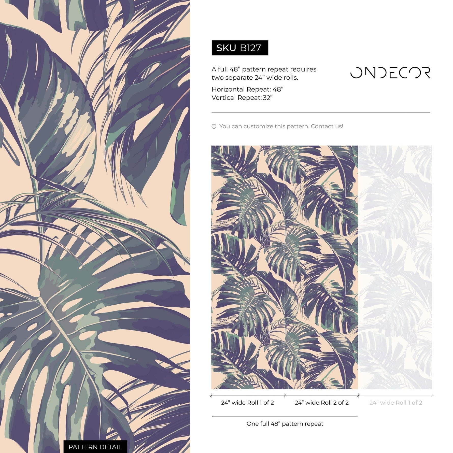 Tropical Monstera Delight Wallpaper - B127 - WallTrend