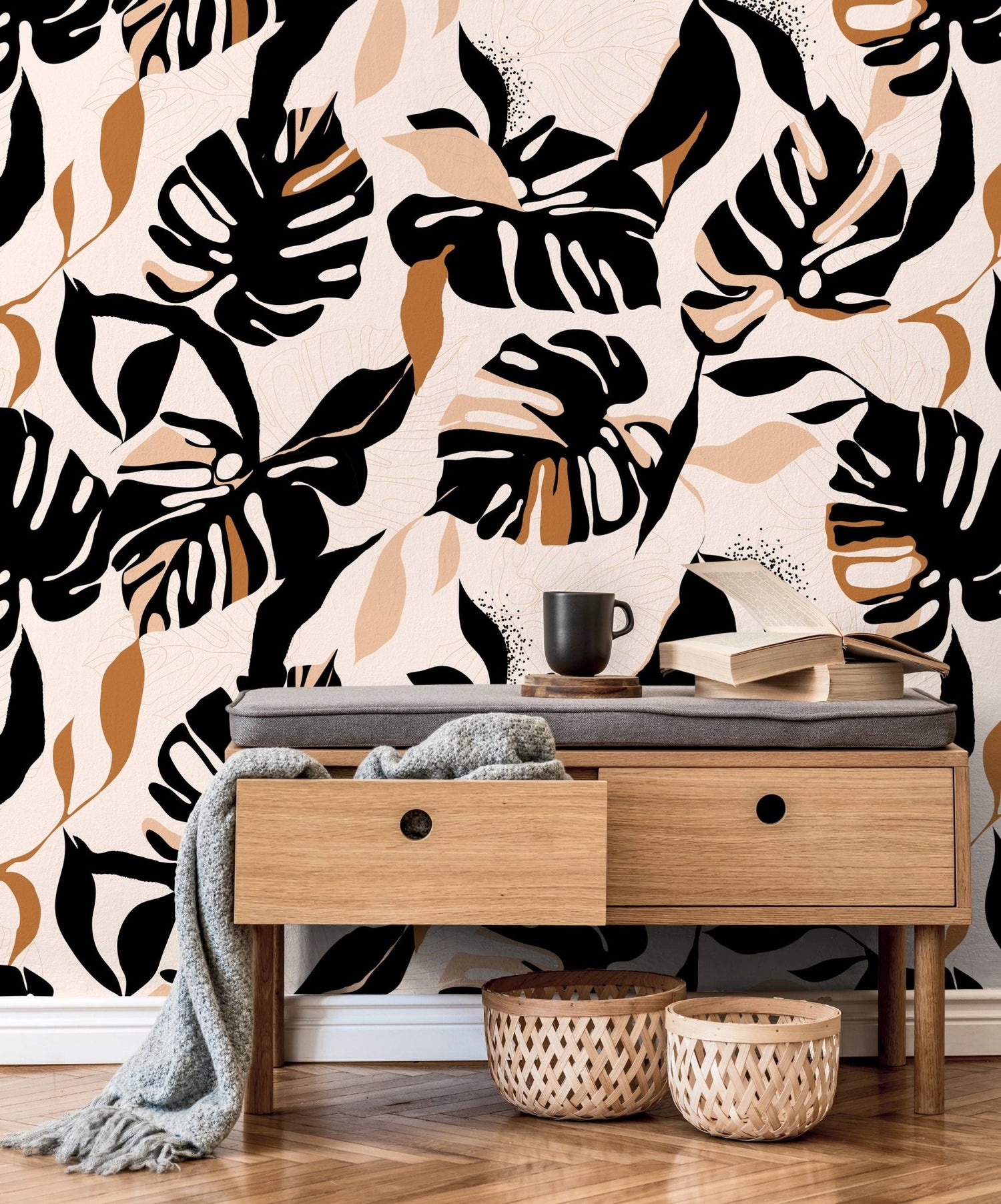 Tropical Monstera Delight Wallpaper - C397 - WallTrend