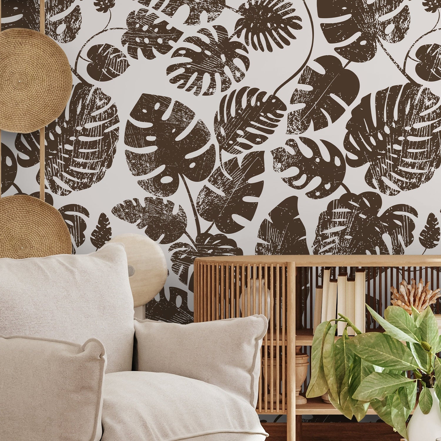 Tropical Monstera Delight Wallpaper - C462 - WallTrend
