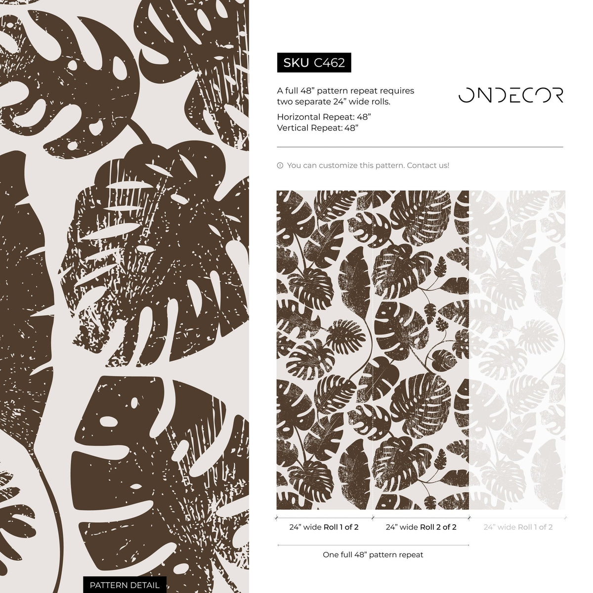 Tropical Monstera Delight Wallpaper - C462 - WallTrend
