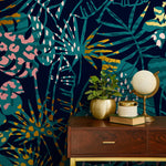 Tropical Multicolor Leaves - Removable Wallpaper Peel and Stick Wallpaper Wall Paper Wall Mural - A782 - WallTrend