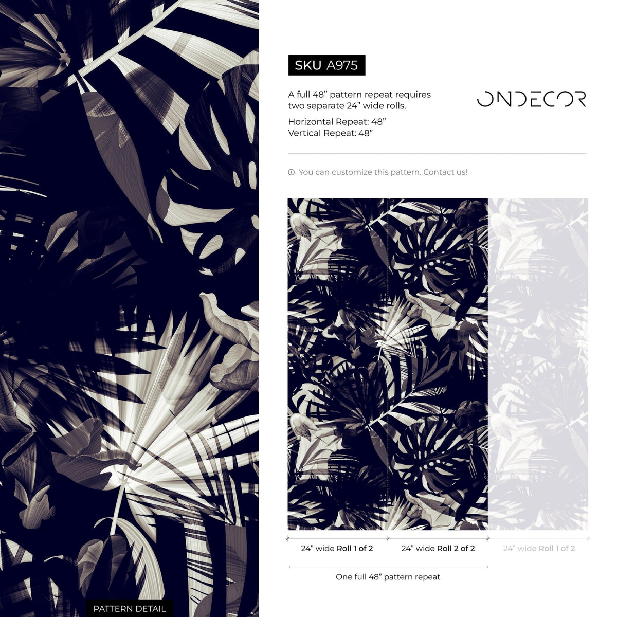 Tropical Noir Wallpaper - A975 - WallTrend