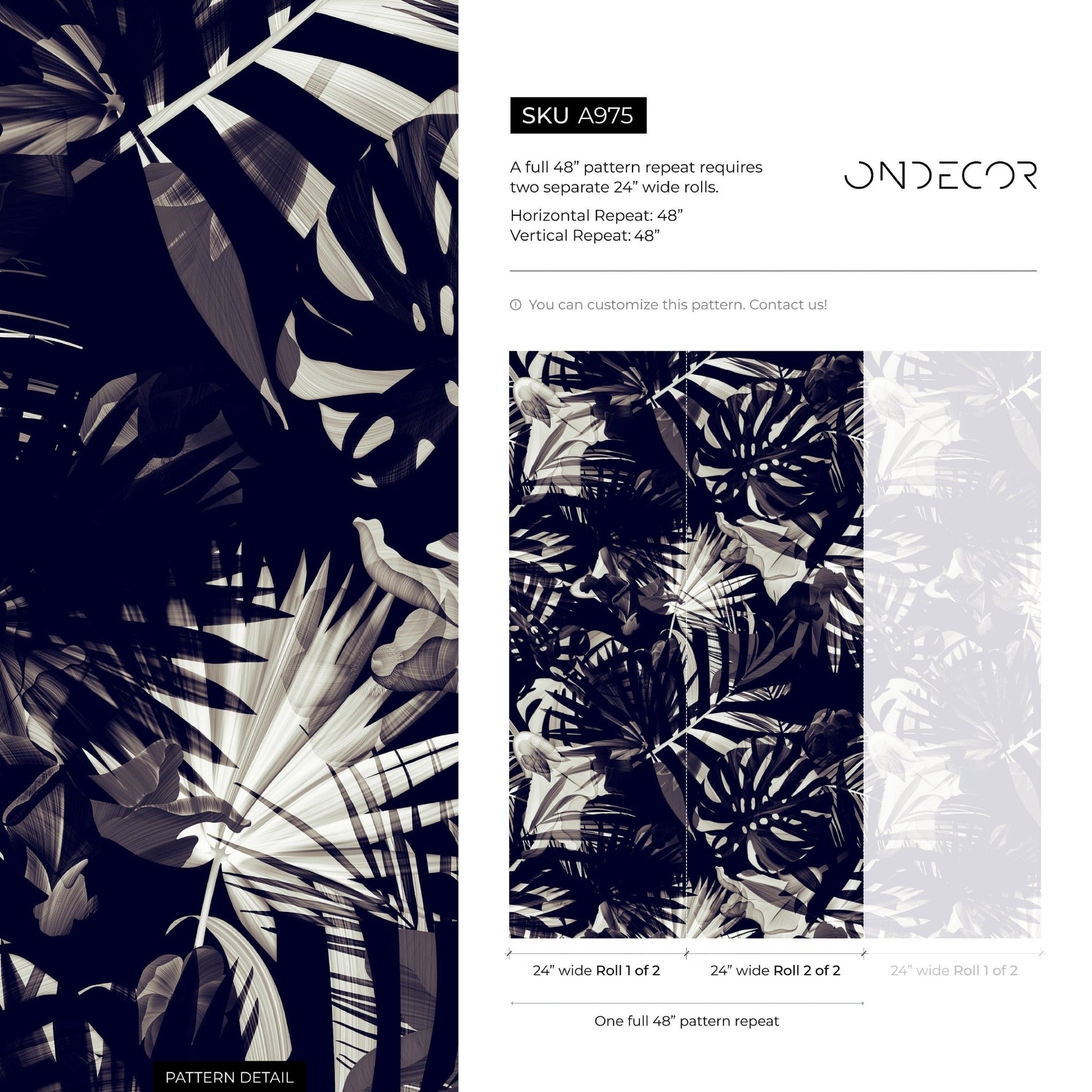 Tropical Noir Wallpaper - A975 - WallTrend