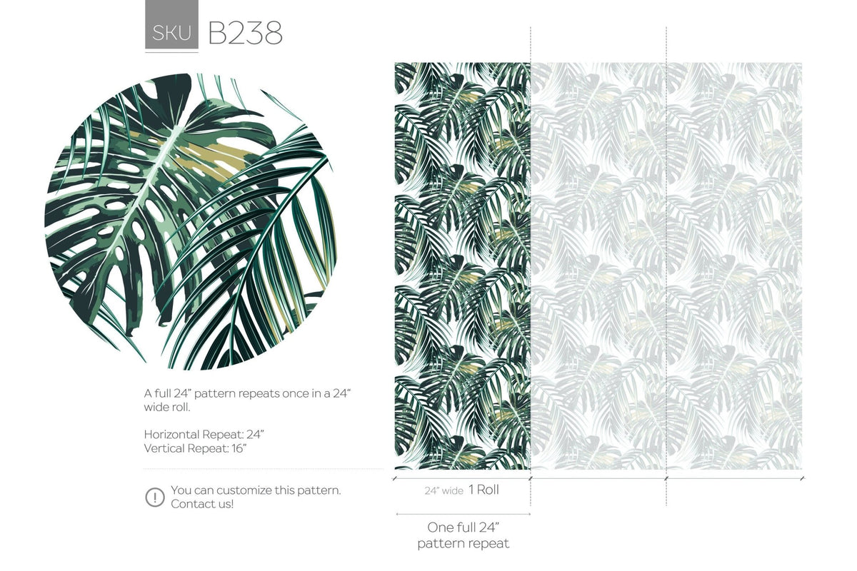Tropical Palm Delight Wallpaper - B238 - WallTrend