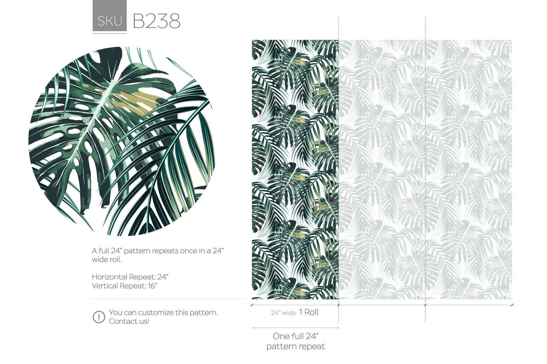 Tropical Palm Delight Wallpaper - B238 - WallTrend