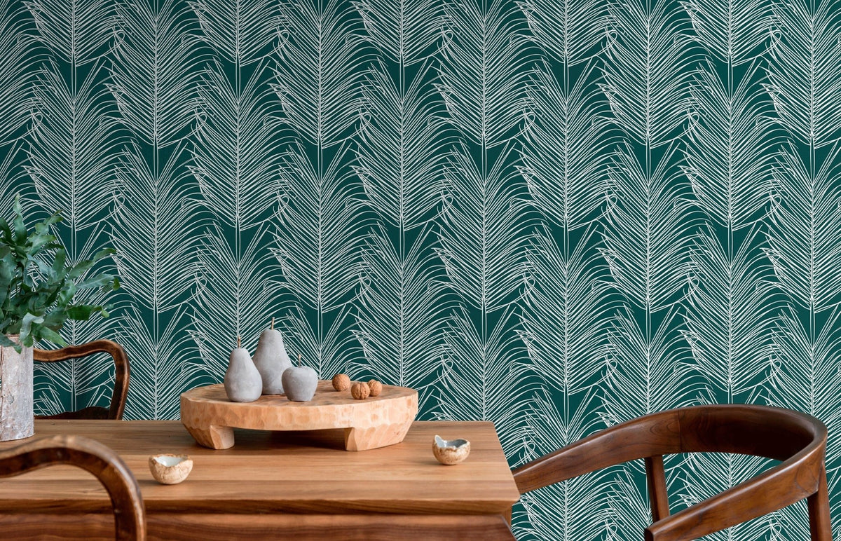 Tropical Palm Fronds Wallpaper - B595 - WallTrend