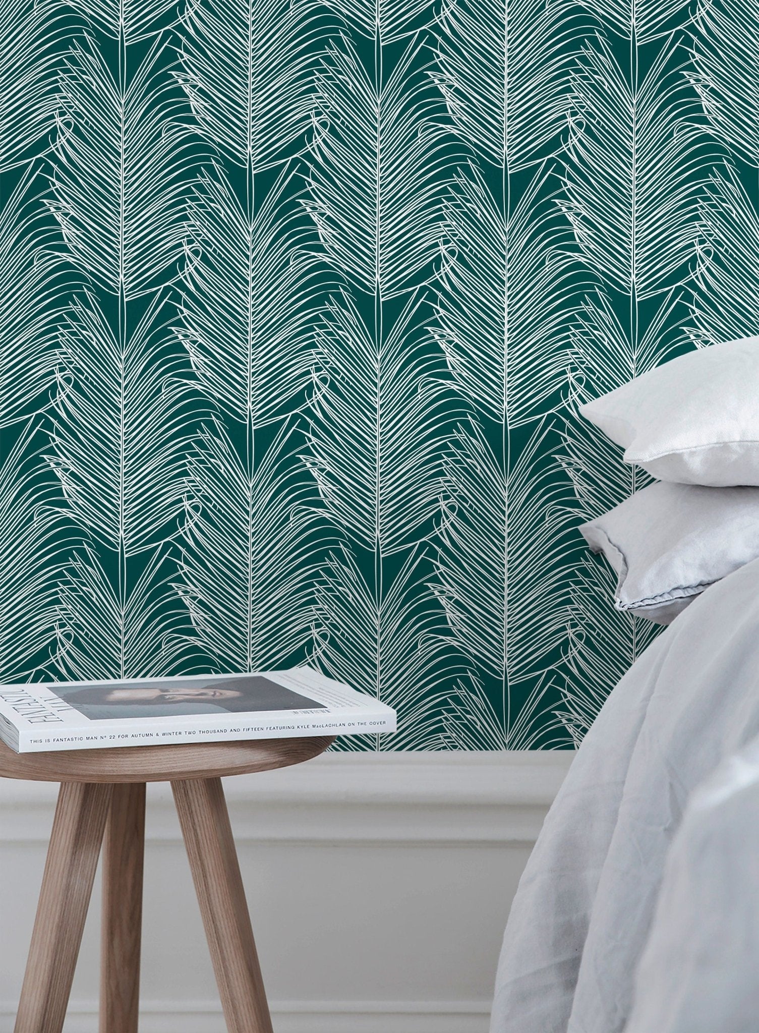 Tropical Palm Fronds Wallpaper - B595 - WallTrend