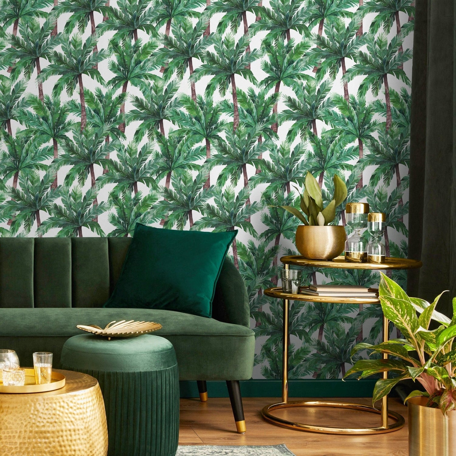 Tropical Palm Leaves Wallpaper - A019 - WallTrend