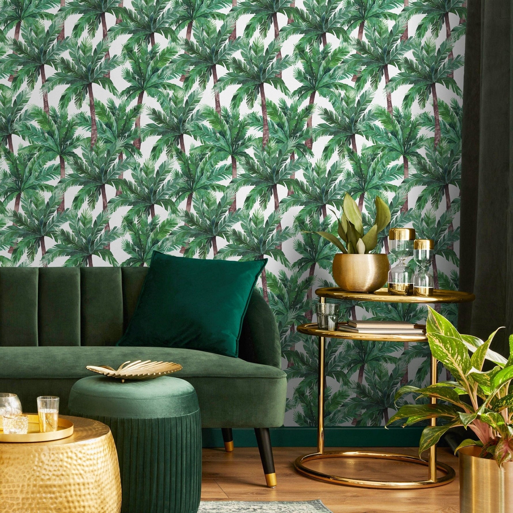 Tropical Palm Leaves Wallpaper - A019 - WallTrend
