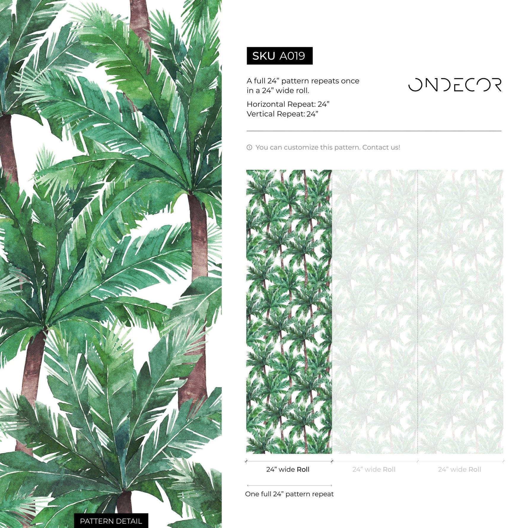 Tropical Palm Leaves Wallpaper - A019 - WallTrend