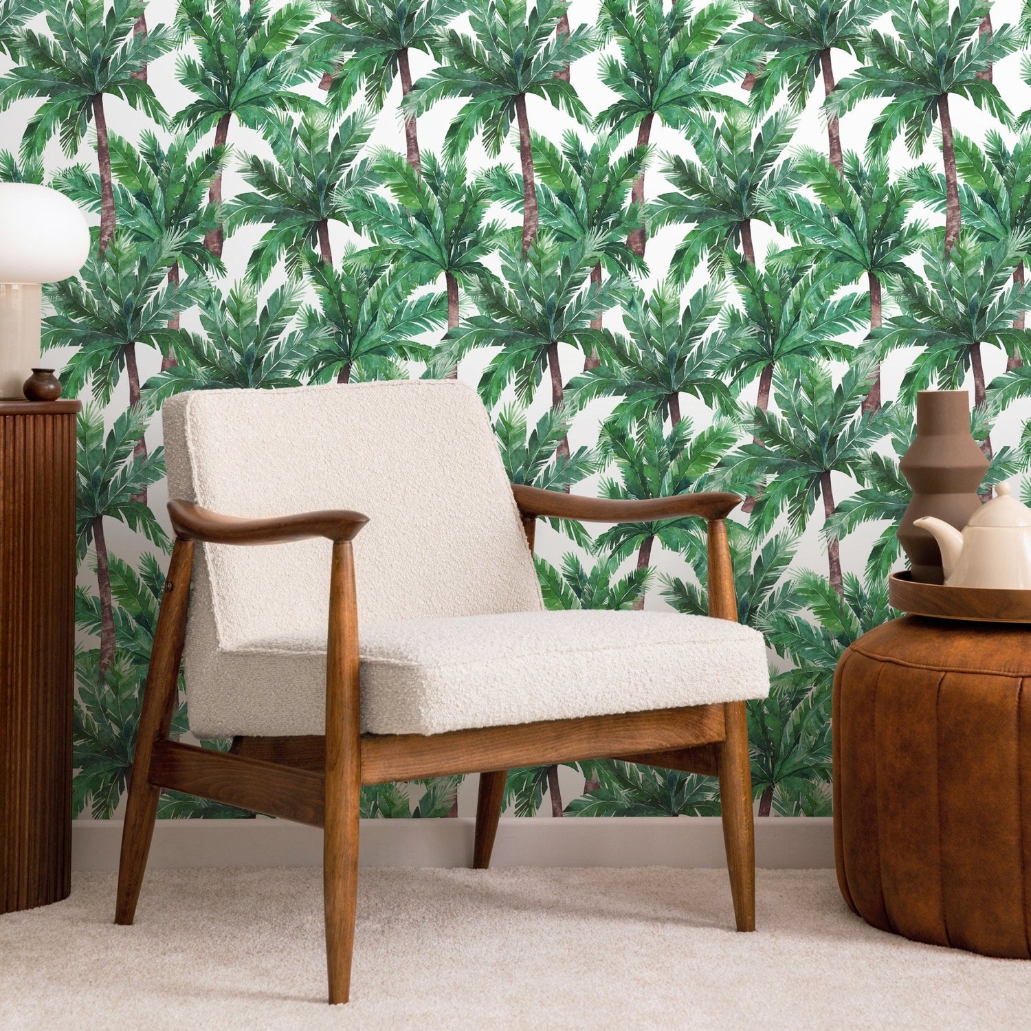 Tropical Palm Leaves Wallpaper - A019 - WallTrend