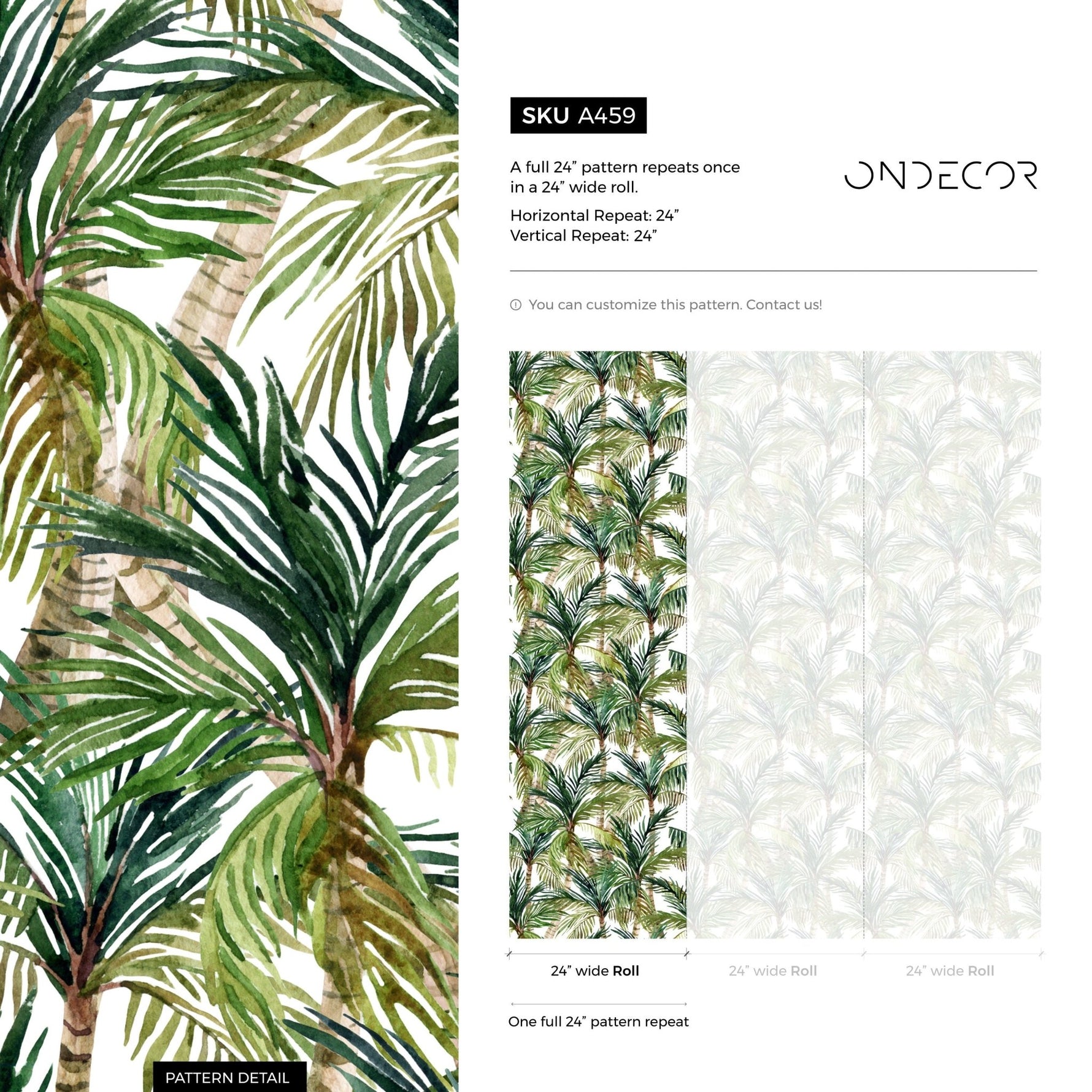 Tropical Palm Leaves Wallpaper - A459 - WallTrend