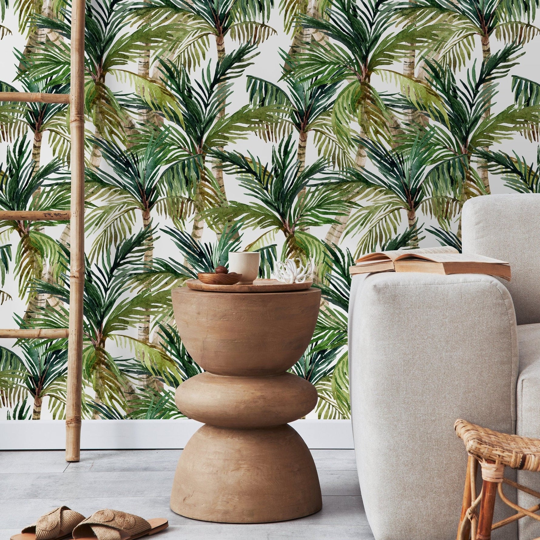 Tropical Palm Leaves Wallpaper - A459 - WallTrend