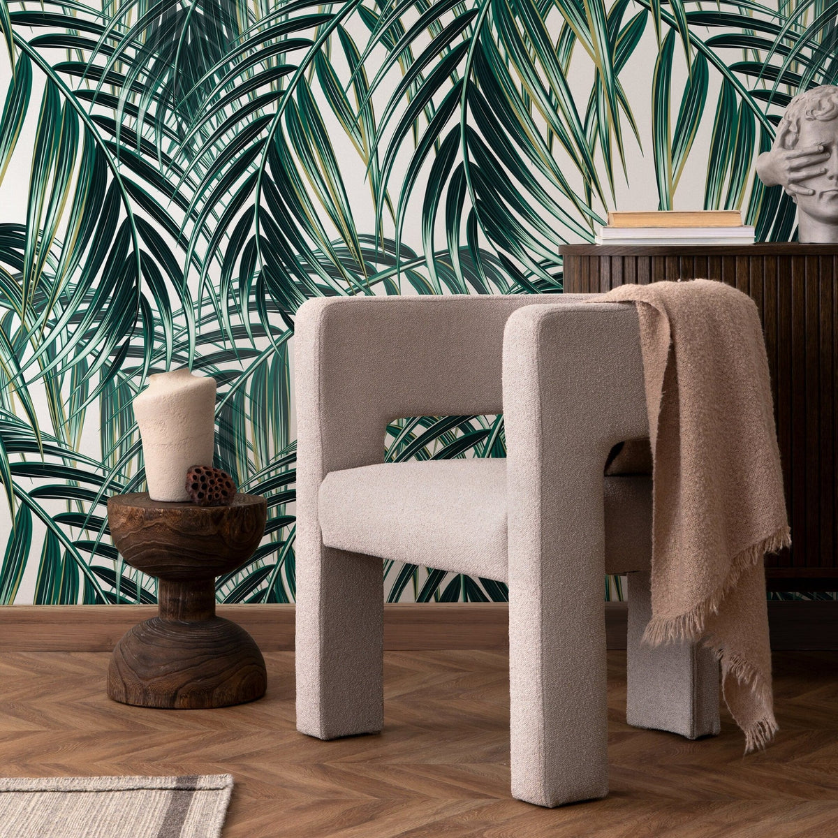 Tropical Palm Leaves Wallpaper - A901 - WallTrend