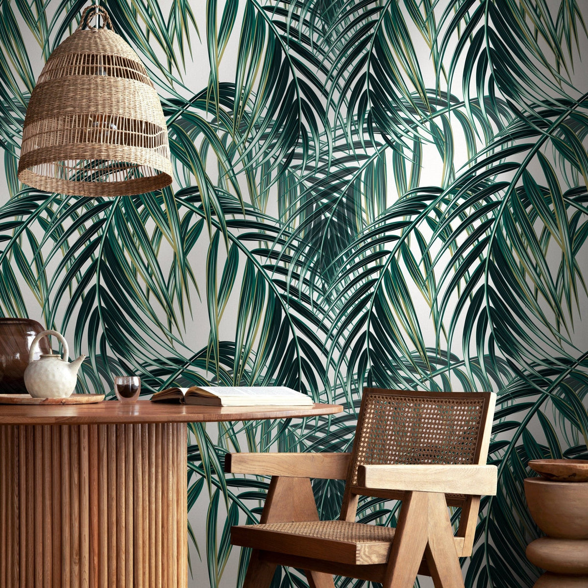 Tropical Palm Leaves Wallpaper - A901 - WallTrend