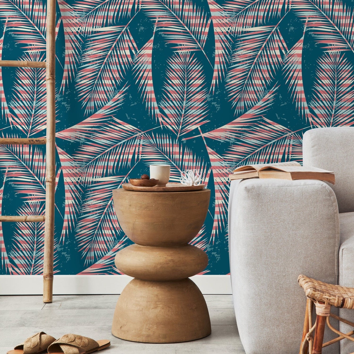 Tropical Palm Leaves Wallpaper - A963 - WallTrend