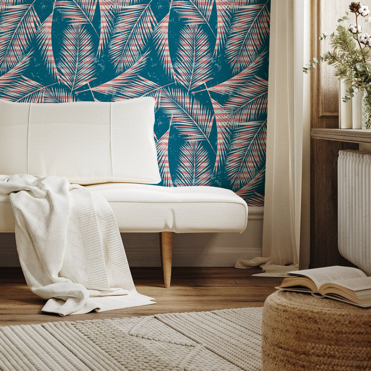 Tropical Palm Leaves Wallpaper - A963 - WallTrend