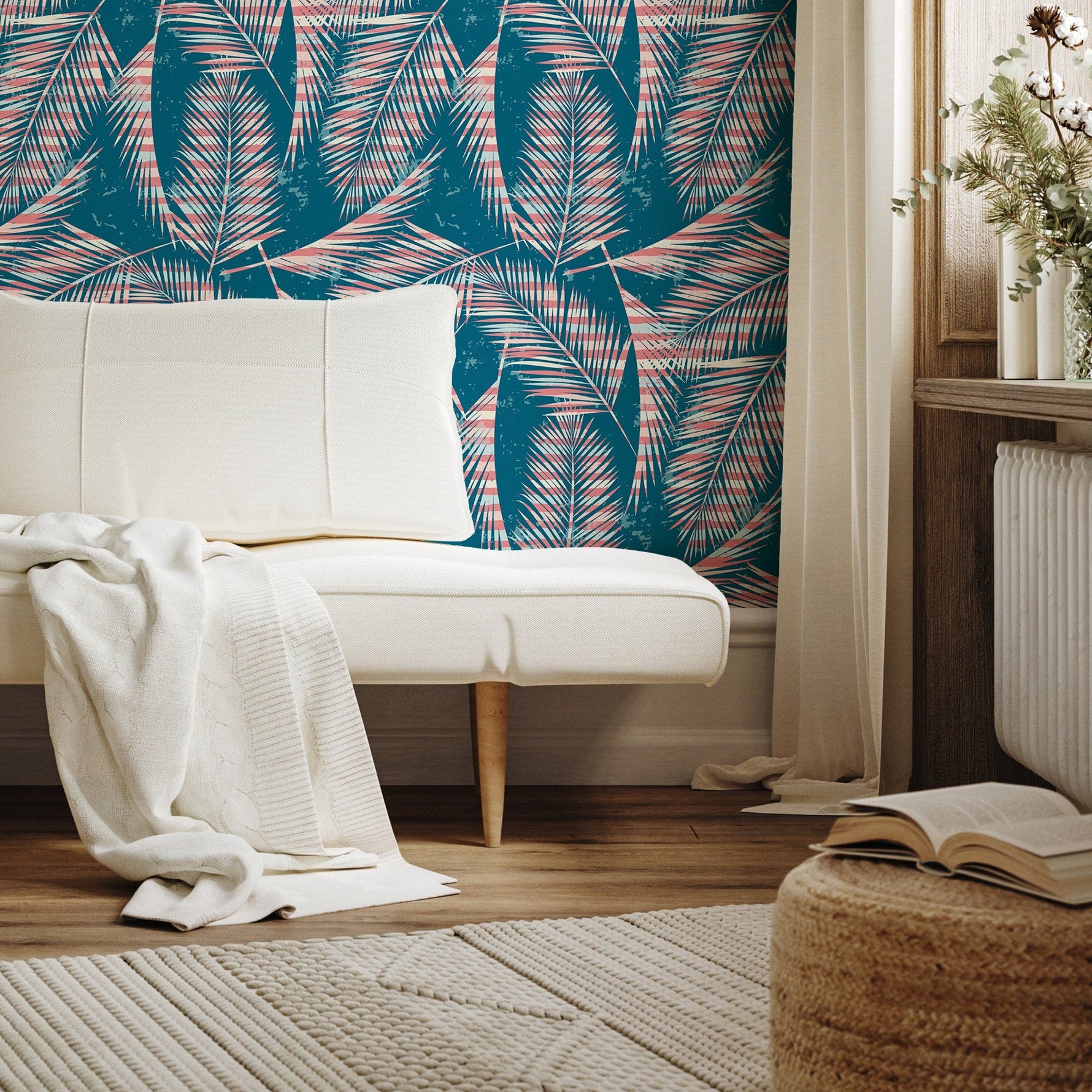 Tropical Palm Leaves Wallpaper - A963 - WallTrend
