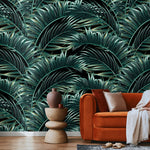 Tropical Palm Leaves Wallpaper - B123 - WallTrend