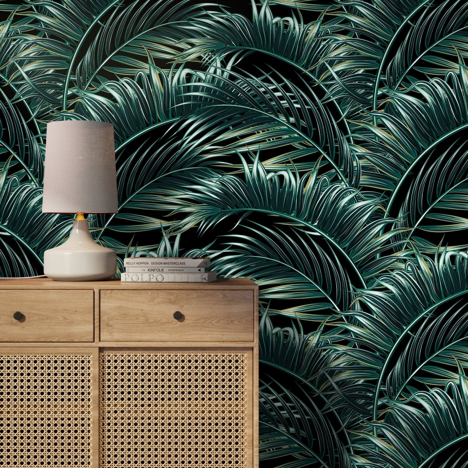Tropical Palm Leaves Wallpaper - B123 - WallTrend