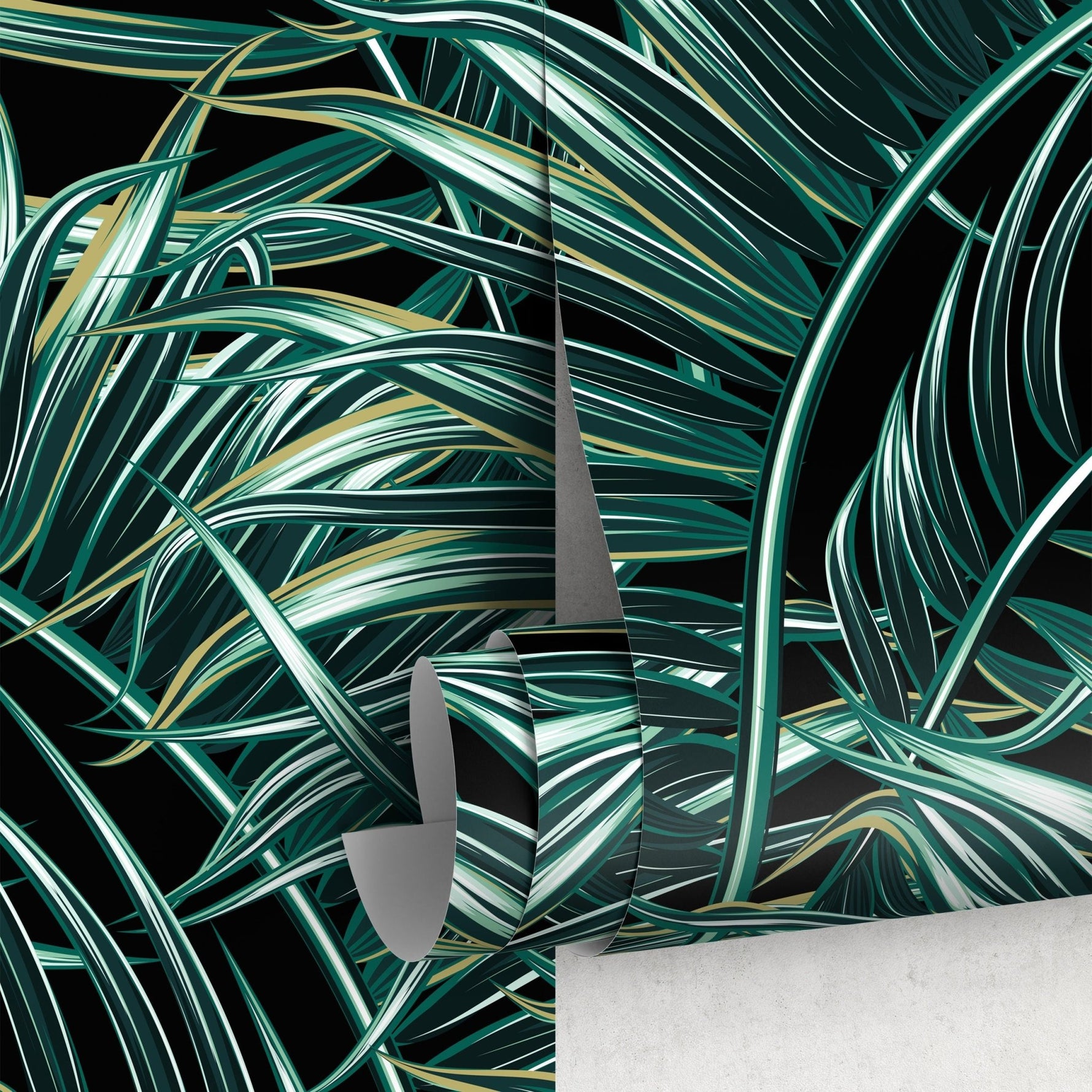 Tropical Palm Leaves Wallpaper - B123 - WallTrend