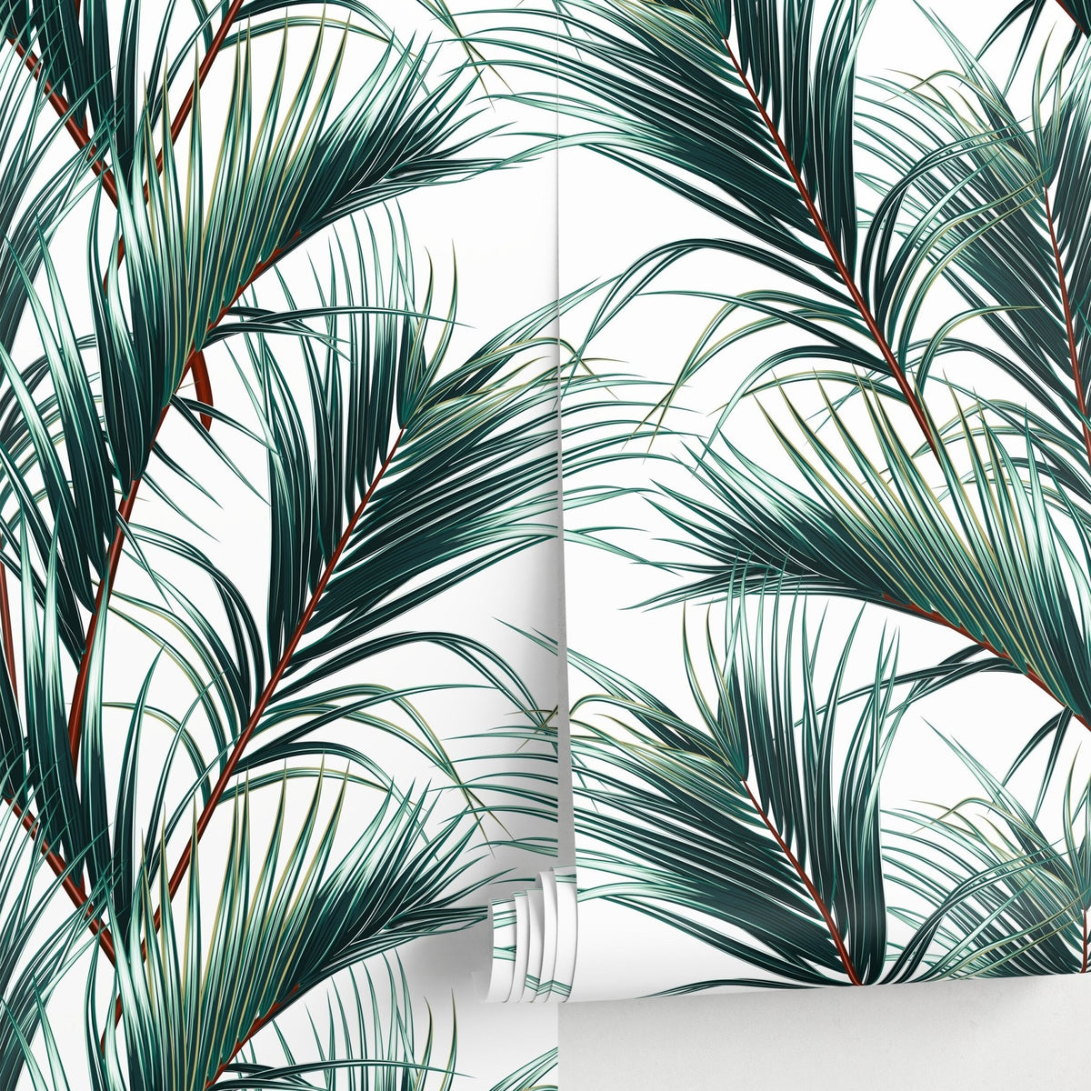 Tropical Palm Leaves Wallpaper - B124 - WallTrend