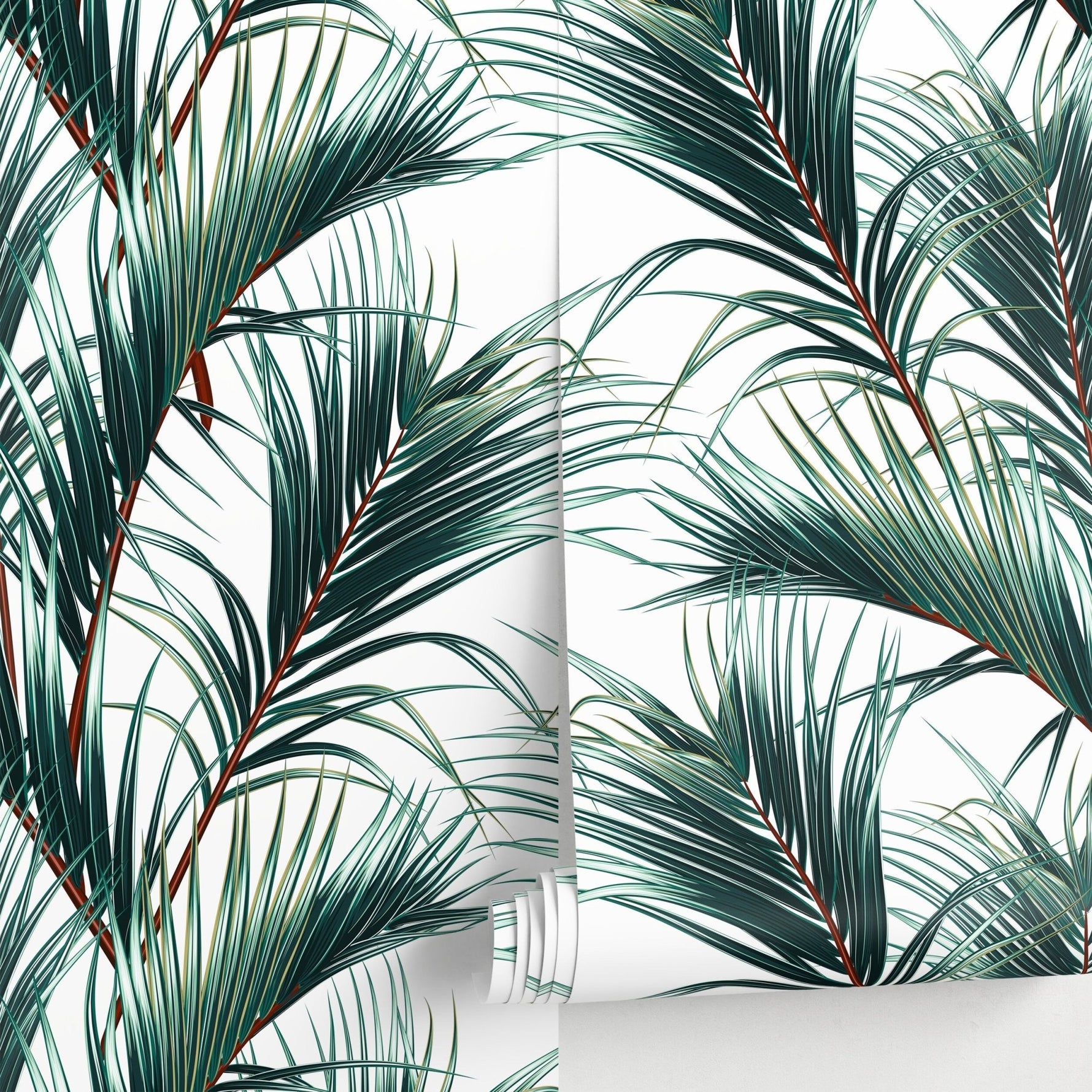 Tropical Palm Leaves Wallpaper - B124 - WallTrend