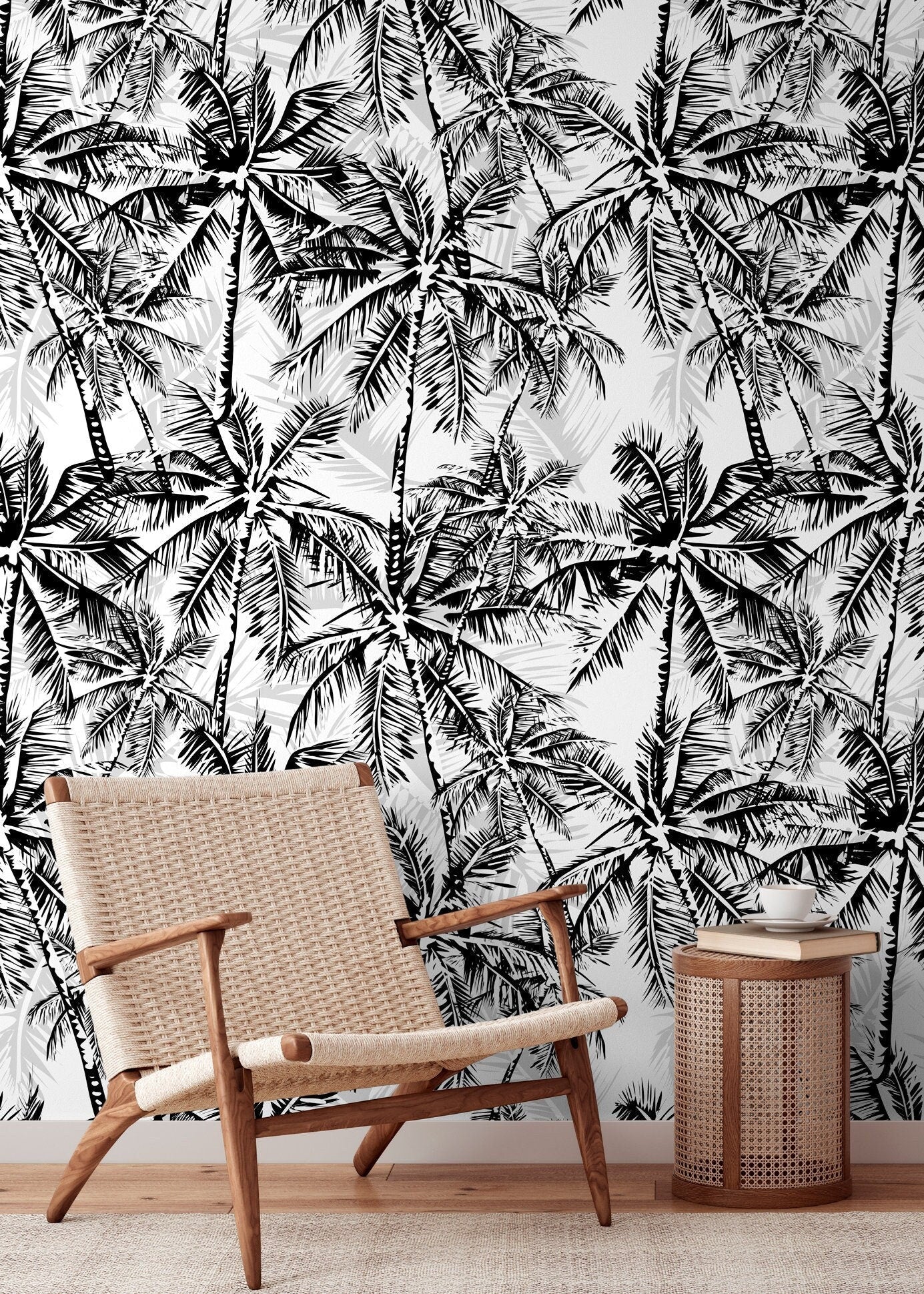 Tropical Palm Leaves Wallpaper - B689 - WallTrend