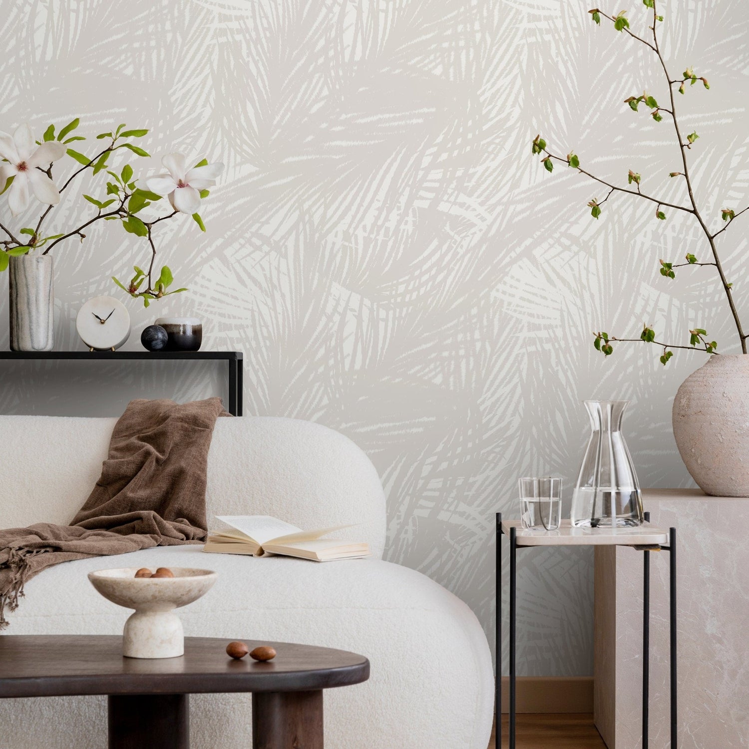 Tropical Palm Leaves Wallpaper - C652 - WallTrend