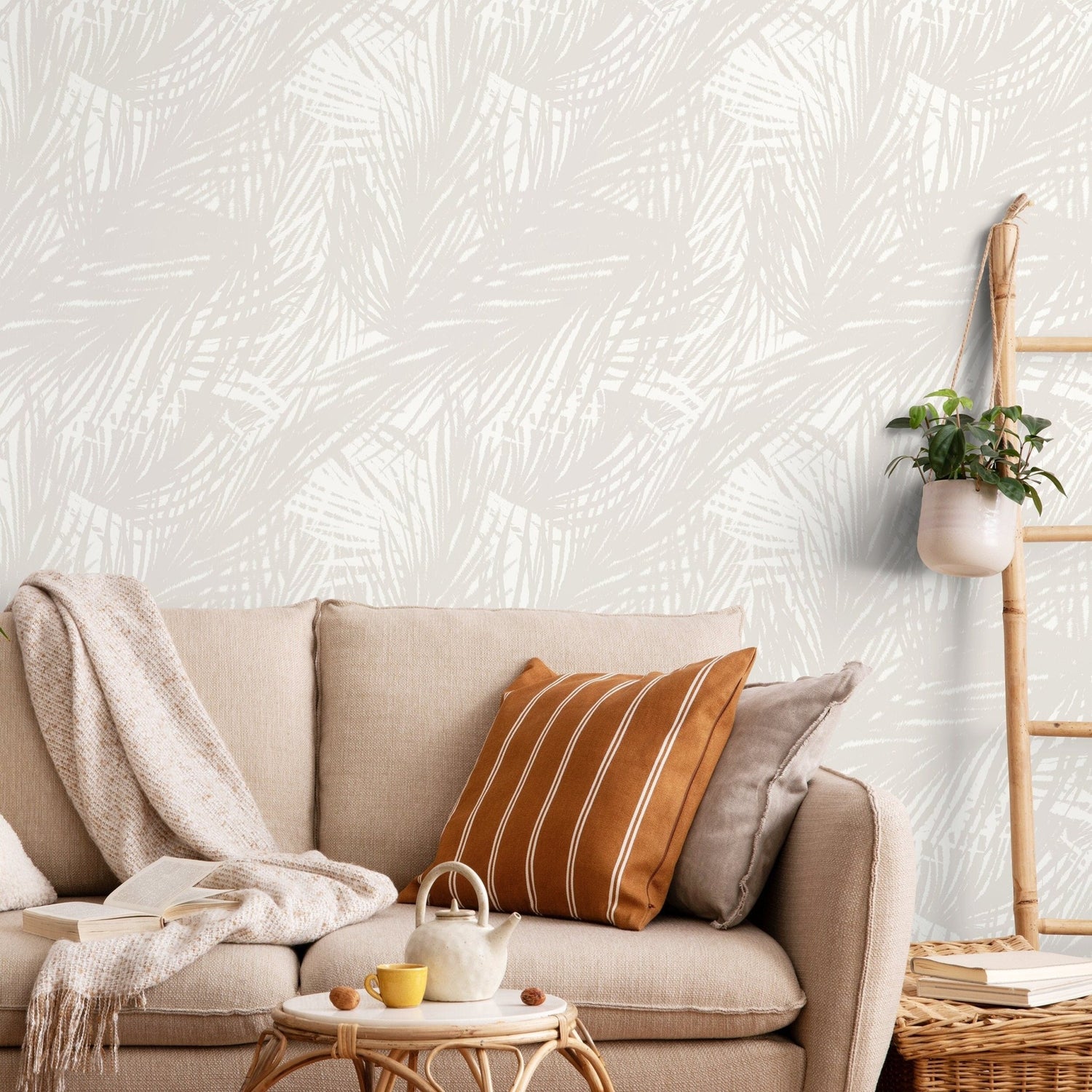 Tropical Palm Leaves Wallpaper - C652 - WallTrend