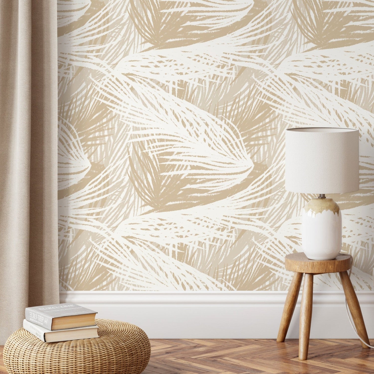 Tropical Palm Leaves Wallpaper - C653 - WallTrend