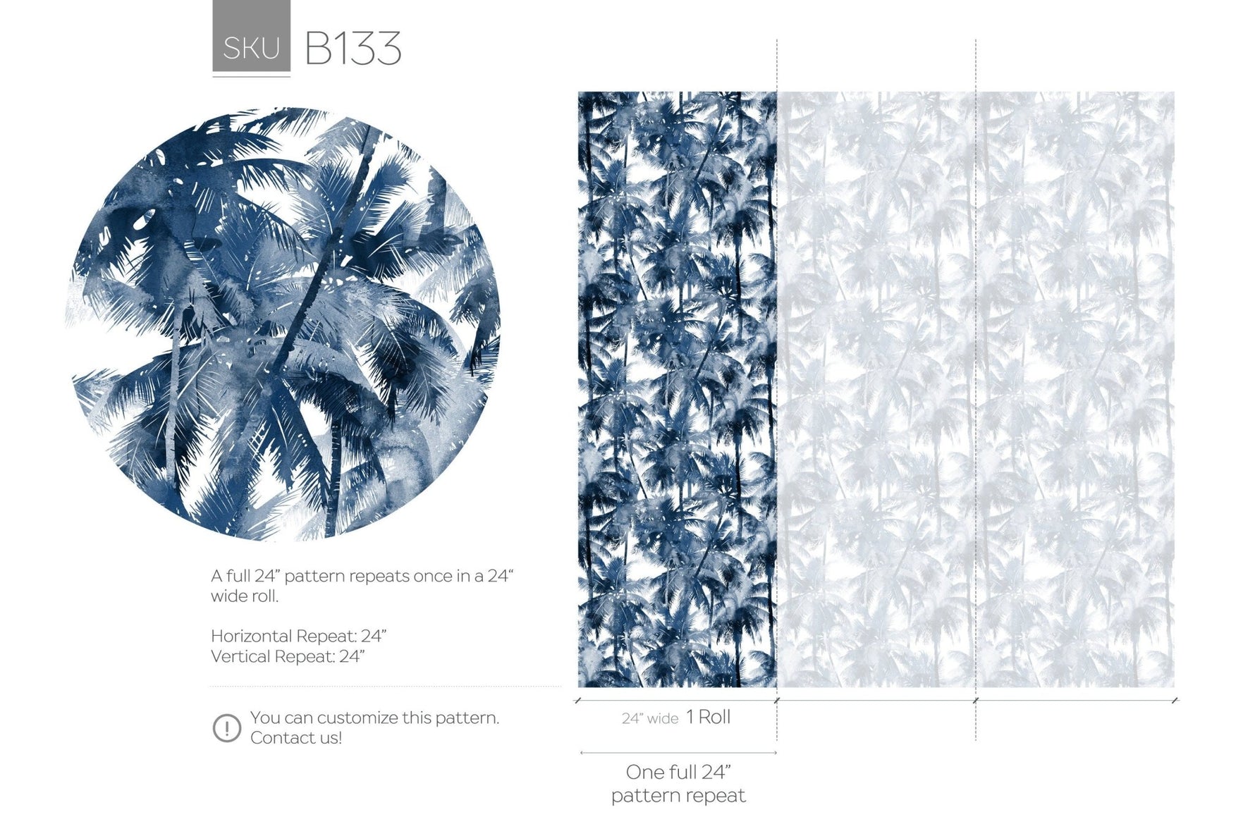 Tropical Palm Silhouette Wallpaper - B133 - WallTrend