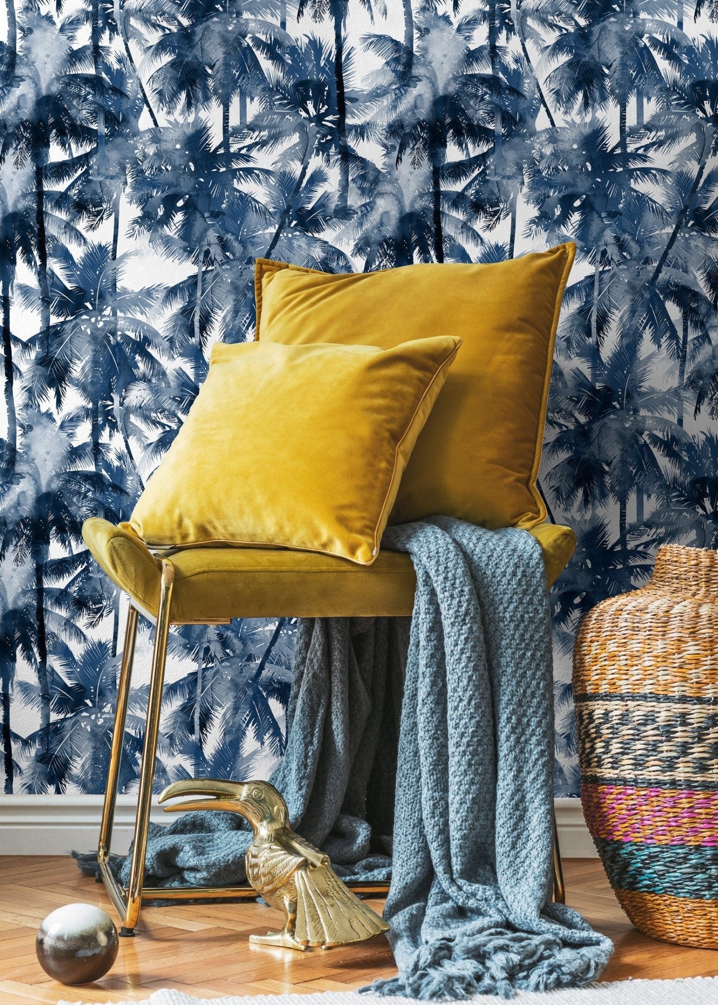 Tropical Palm Silhouette Wallpaper - B133 - WallTrend