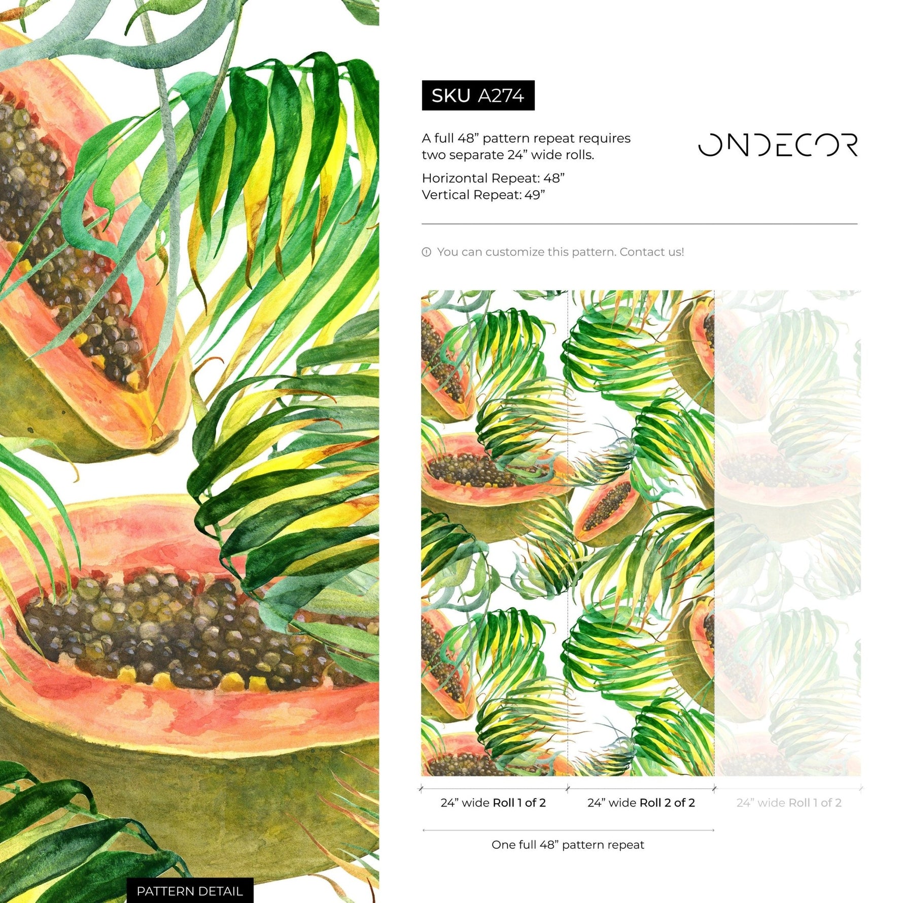 Tropical Papaya Paradise Wallpaper - A274 - WallTrend