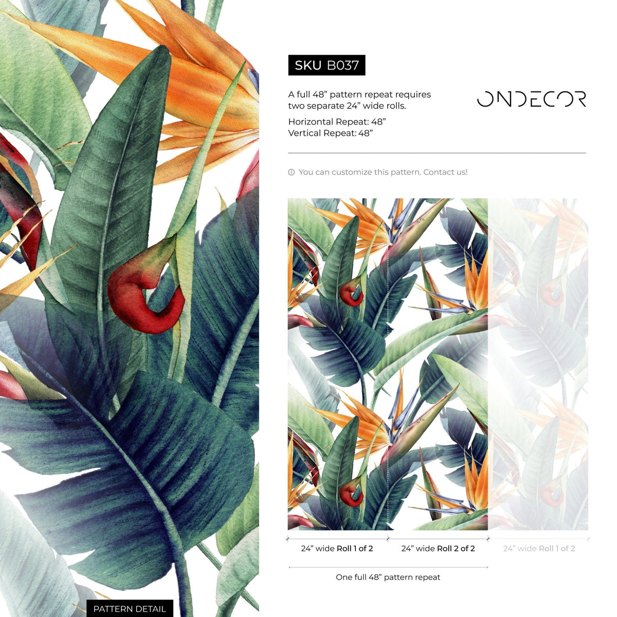 Tropical Paradise Wallpaper - B037 - WallTrend