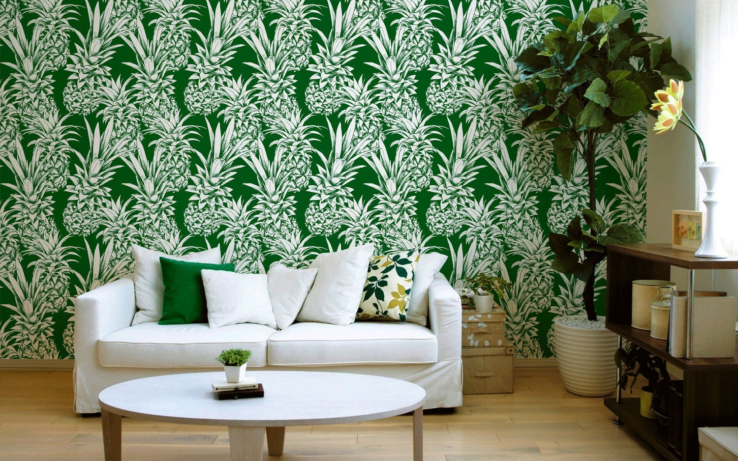Tropical Pineapple Paradise Wallpaper - B643 - WallTrend