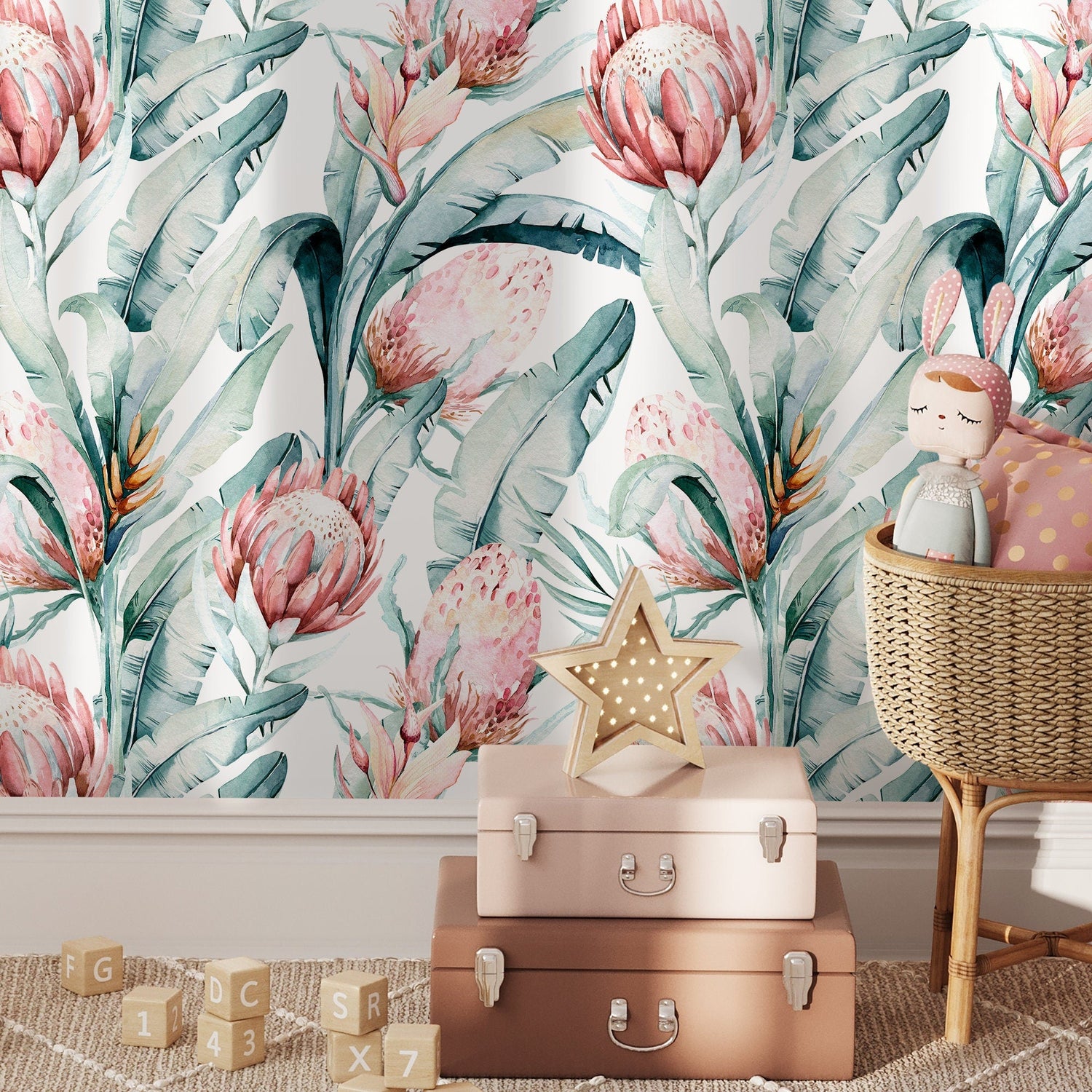 Tropical Protea Elegance Wallpaper - B890 - WallTrend