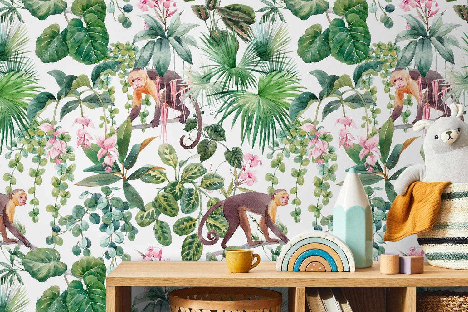 Tropical Rainforest Monkeys Wallpaper - C797 - WallTrend