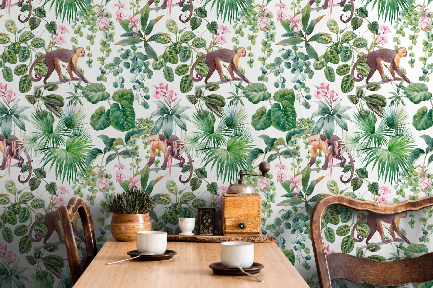 Tropical Rainforest Monkeys Wallpaper - C797 - WallTrend