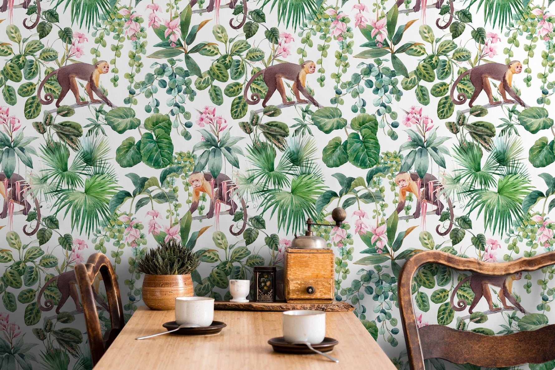 Tropical Rainforest Monkeys Wallpaper - C797 - WallTrend