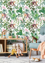 Tropical Rainforest Monkeys Wallpaper - C797 - WallTrend