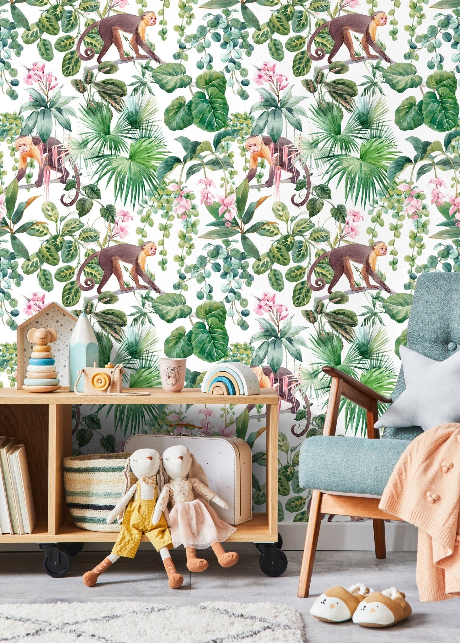 Tropical Rainforest Monkeys Wallpaper - C797 - WallTrend