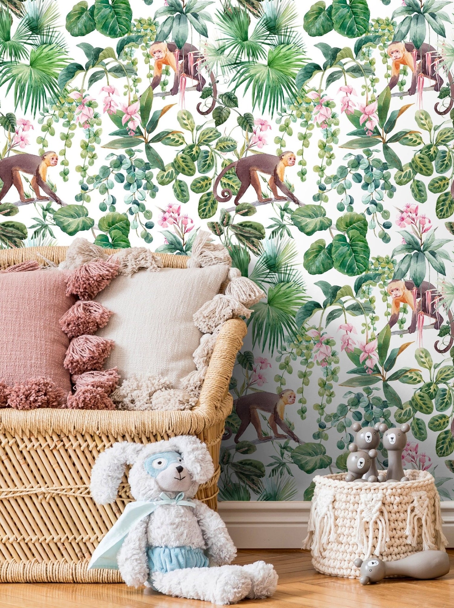 Tropical Rainforest Monkeys Wallpaper - C797 - WallTrend