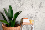 Tropical Sketch Floral Wallpaper - C095 - WallTrend